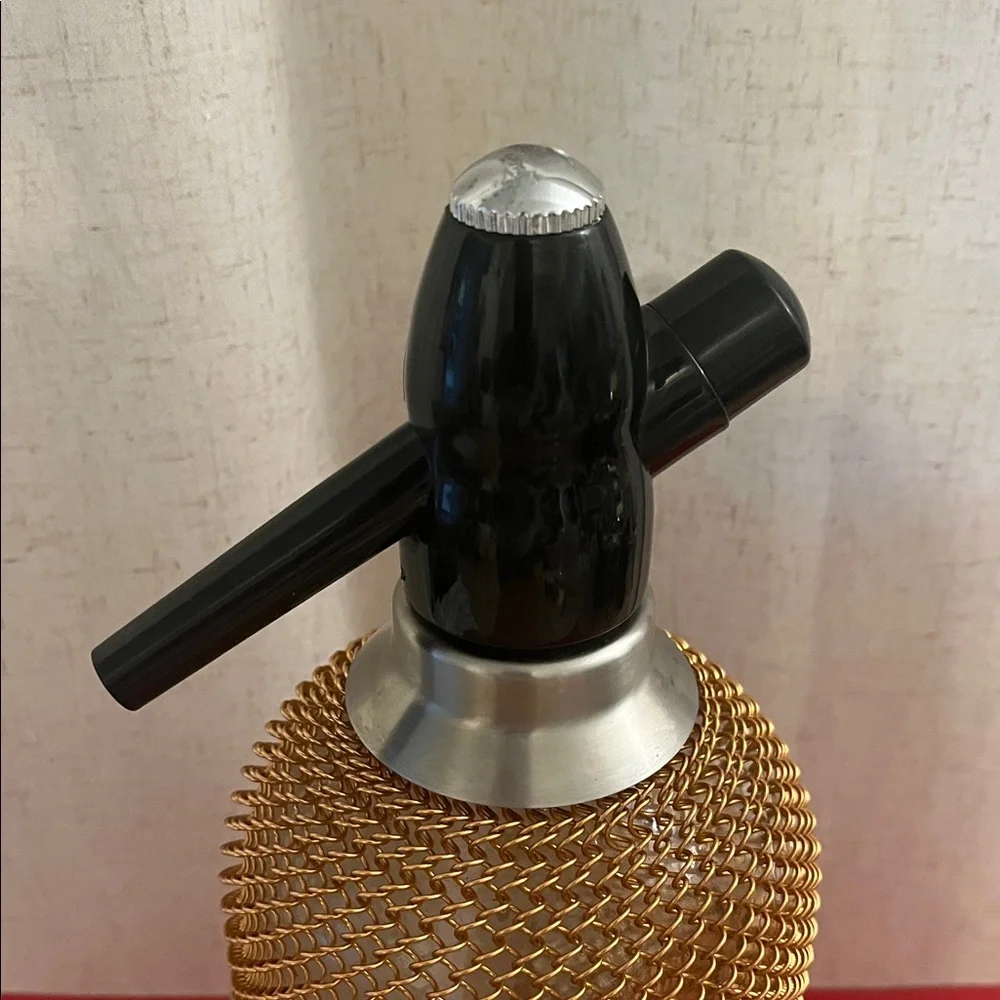 Ketel One Vodka Copper Chainmail Art Deco Seltzer Spritzer Bottle 14”H 5”D